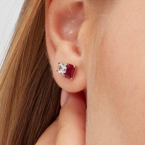 Stříbrná náušnice Brosway Fancy Passion Ruby FPR07