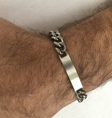 Ocelový náramek s destičkou WJHB156