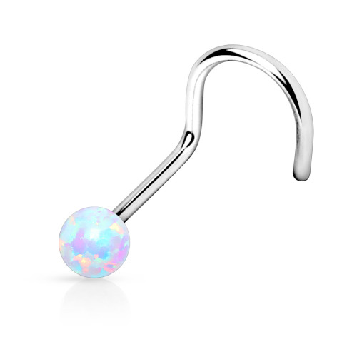 Piercing nosu s bílým opálem SENOSE17WH