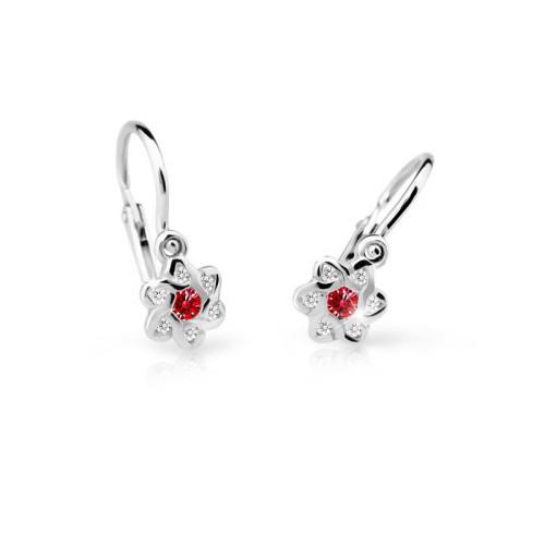 Dětské náušnice bílé zlato Cutie Jewellery C2149B-Tcf Red