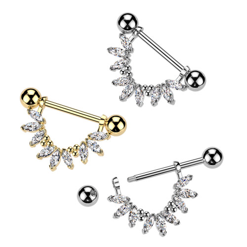 Stylový piercing do bradavek SEKSQ0172