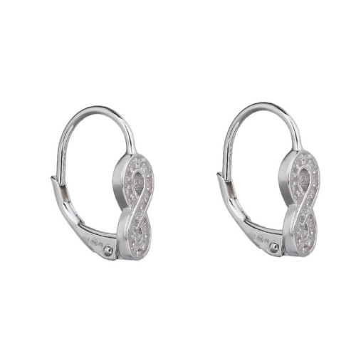 Visací stříbrné náušnice infinity 30956005