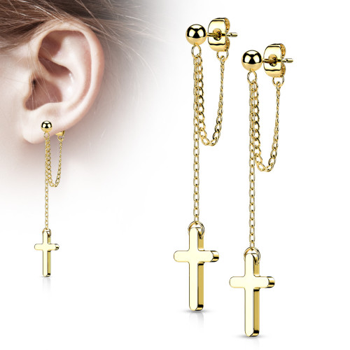 Pozlacené ocelové náušnice 4089-GD