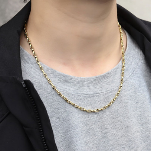 Stylový pozlacený náhrdelník z chirurgické oceli NSS1106GD