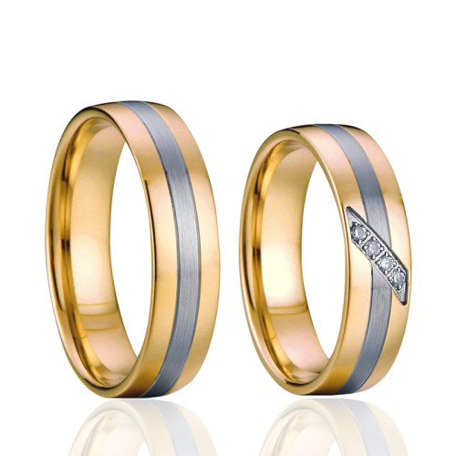 Kombinované snubní prsteny z chirurgické oceli SPPL040