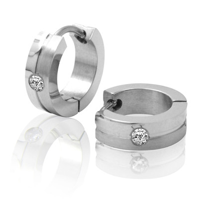 Náušnice kroužky se zirkonem Inori EXER57