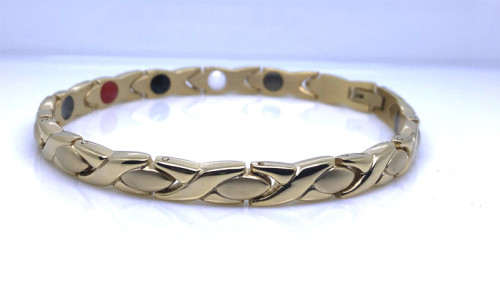 Zlatý magnetický náramek na ruku WJHB666