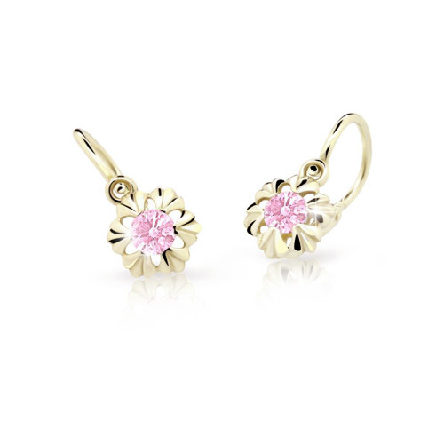 Dětské naušnice zlaté C2213Z-Pink