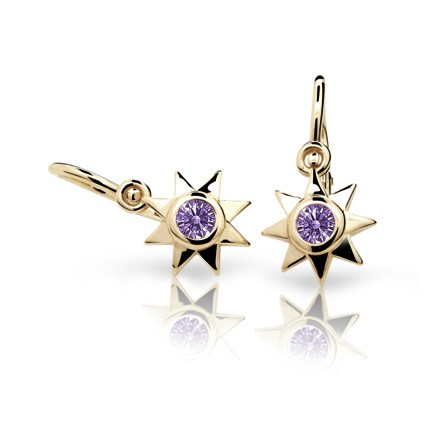 Náušnice pro miminko C1995Z-Fialová