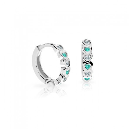 Dětské náušnice z bílého zlata Cutie Jewellery C3339B-Mint Green