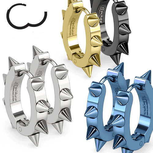 Ocelové náušnice Spikes 026