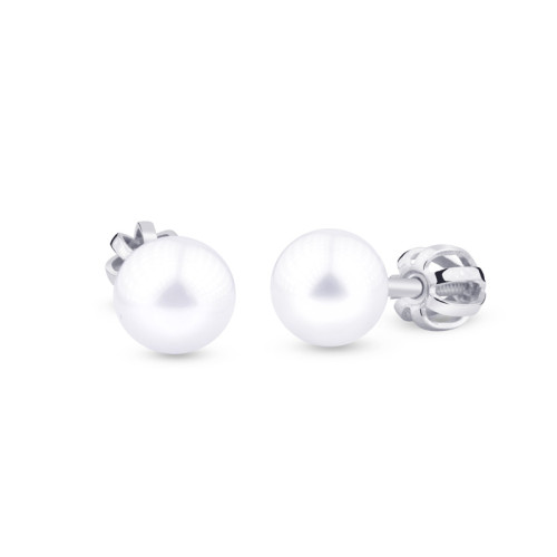 Náušnice z bílého zlata perly Z3006B