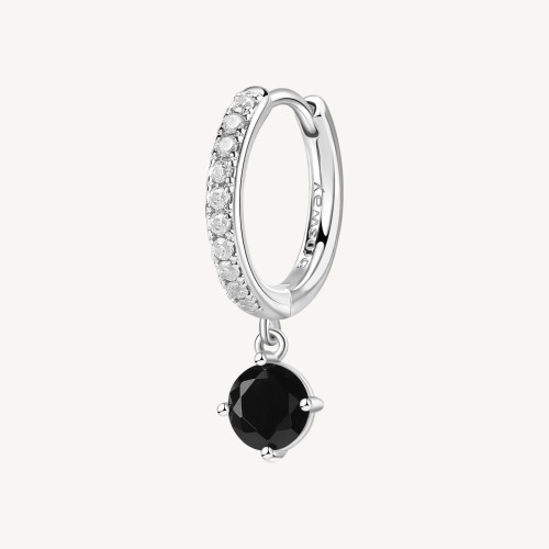 Stříbrná náušnice se zirkony kroužek Brosway Fancy Mistery Black FMB86