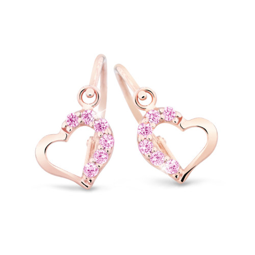 Zlaté náušnice dětské C2757R-Pink