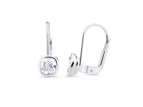 Visací náušnice z bílého zlata se zirkony Z8029BKL