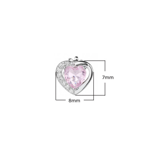 Náušnice srdíčka stříbro se zirkony 313117001