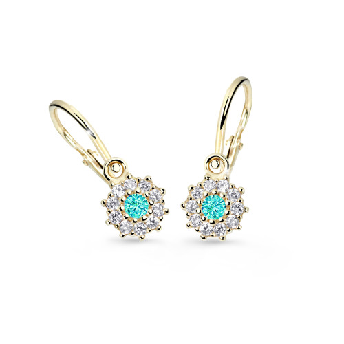 Zlaté dětské náušnice Cutie Jewellery C2749Z-Mint Green