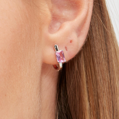 Náušnice s kamínkem Brosway Fancy Vibrant Pink FVP07