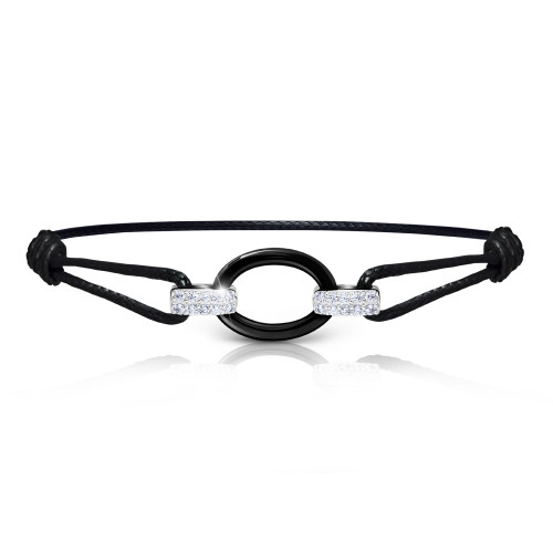 Dámský keramický náramek Cerafi CORDA NERA 425