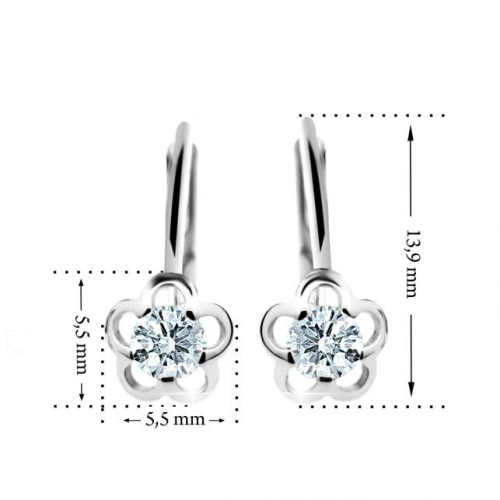 Zlaté dětské náušnice Cutie Jewellery C1945B-KL White