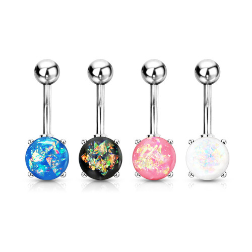 Set piercingů do břicha s opálem SEVN052
