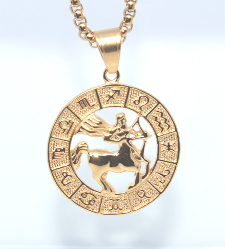 Ocelový přívěsek se znamením střelec+ řetízek WJHN3093