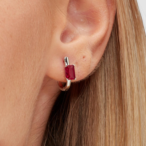 Stříbrná náušnice s kamínkem Brosway Fancy Passion Ruby FPR08