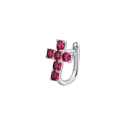 Stříbrná náušnice křížek Brosway Fancy Passion Ruby FPR14