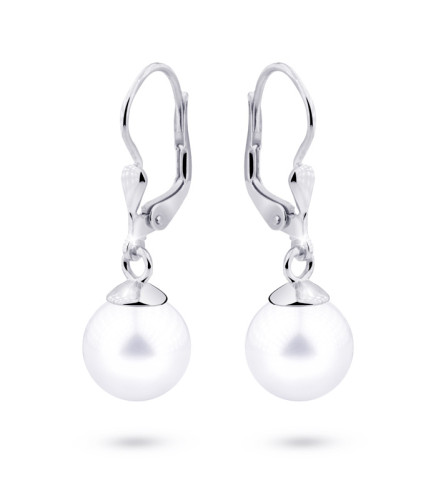 Náušnice z bílého zlata perly Z3019B