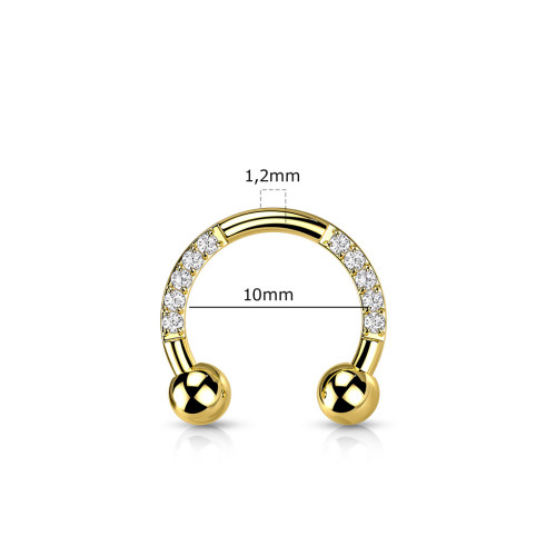 Titanový piercing podkova SET23H05GD