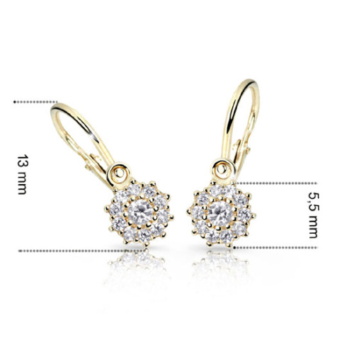 Dětské naušnice zlaté Cutie Jewellery C2749Z Bílá