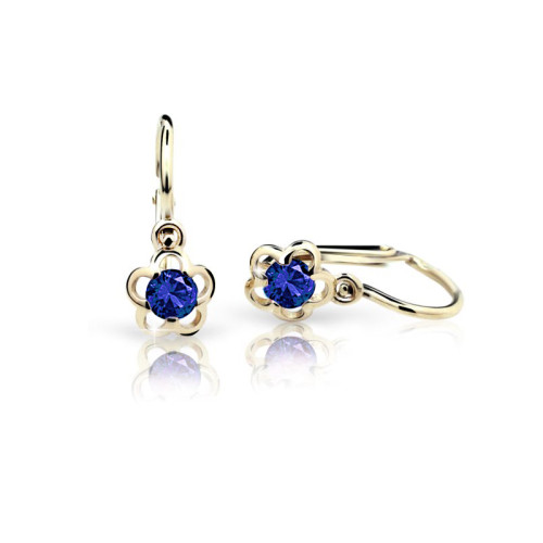 Dětské naušničky zlaté C1945Z-Blue Dark