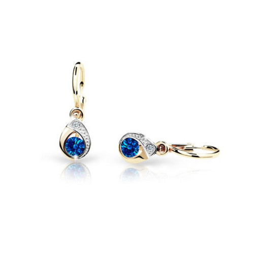 Zlaté náušnice pro miminka C1897Z-Blue Dark