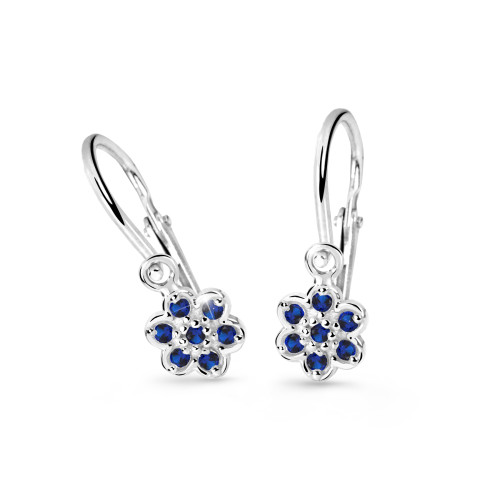 Dětské naušničky z bílého zlata Cutie Jewellery C2746B-Dark Blue