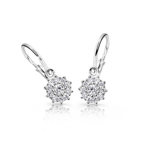 Zlaté náušnice pro miminko Cutie Jewellery C2749B Bílá