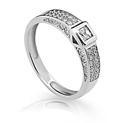 Dámský stříbrný prsten se zirkony 2361