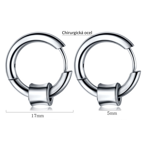 Náušnice kroužky s korálkem SEGE559