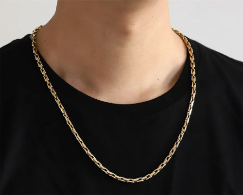 Elegantní pozlacený náhrdelník z chirurgické oceli MNSS48GD