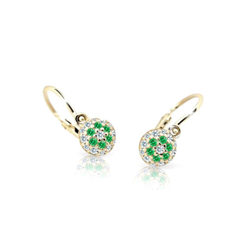 Náušnice pro miminka zlaté Cutie Jewellery C2150Z-Green