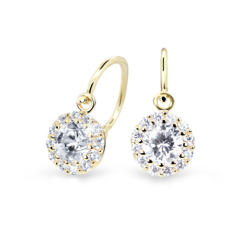 Dětské náušnice zlaté Cutie Jewellery C2745Z-White