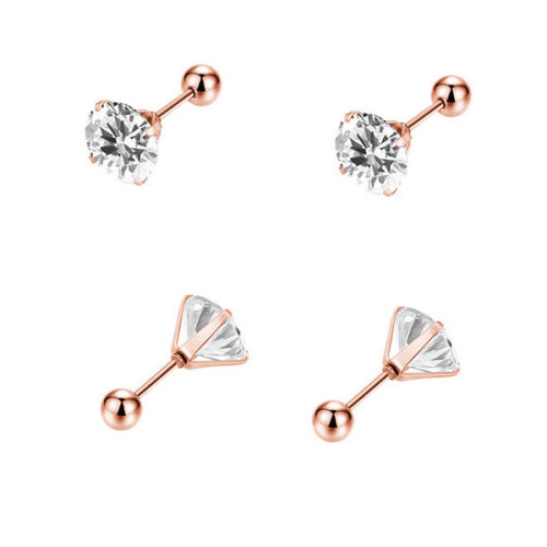 Náušnice na šroubek z chirurgické oceli WJHE1246-White