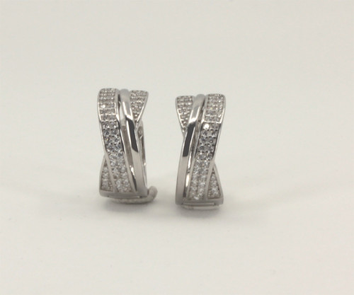 Náušnice kroužky stříbro se zirkony 312718001