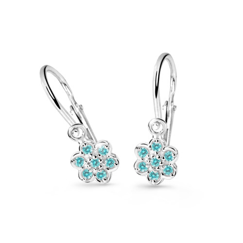 Dětské naušničky z bílého zlata Cutie Jewellery C2746B-Mint Green