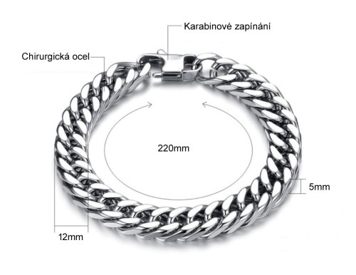 Ocelový náramek pro muže JCFGS743-12