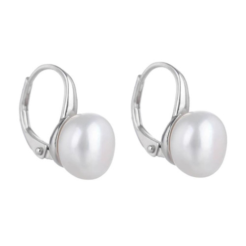 Elegantní stříbrné náušnice bílé perly 30747004