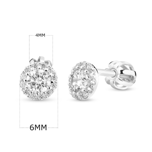 Náušnice pecky z bílého zlata C2745B