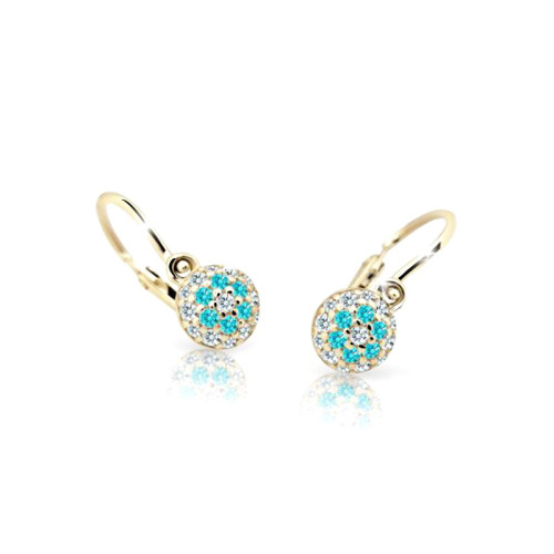 Náušnice pro miminka zlaté Cutie Jewellery C2150Z-Mint Green