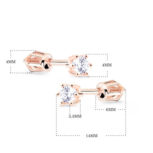 Luxusní diamantové náušnice z růžového zlata DZ8012-30-00-X-4