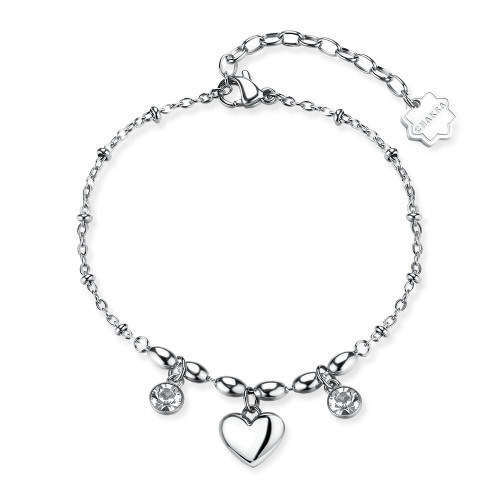 Náramek z chirurgické oceli se srdíčkem Brosway CHAKRA BHKB263