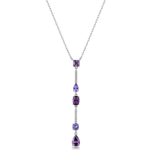 Stříbrný náhrdelník se zirkony Brosway Fancy Magic Purple FMP131